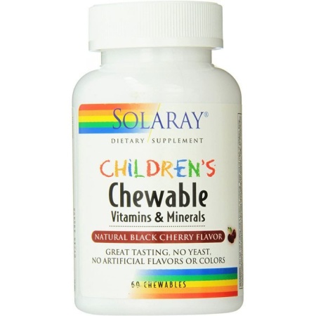 Solaray Children's Multi-Vitamin Детские витамины и минералы вкус черной вишни, 60 жевательных резинок