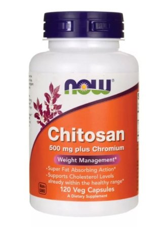 NOW Chitosan Plus Chromium, 500 mg, 120 Veg Capsules
