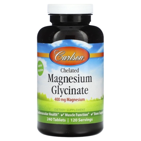 Carlson Labs Chelated Magnesium Glycinate 400 мг Magnesium 240 табл