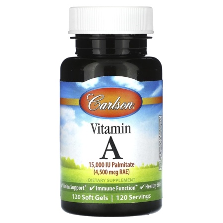 Carlson Labs Vitamin A 15000 IU Palmitate (4500 мкг RAE) 120 капсул