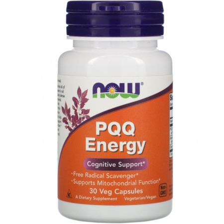 Now Foods, PQQ энергия, пирролохинолинхинон, метоксантин, 30 капсул