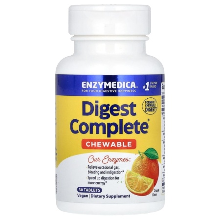 Enzymedica Chewable Digest, апельсин, 30 жевательных таблеток